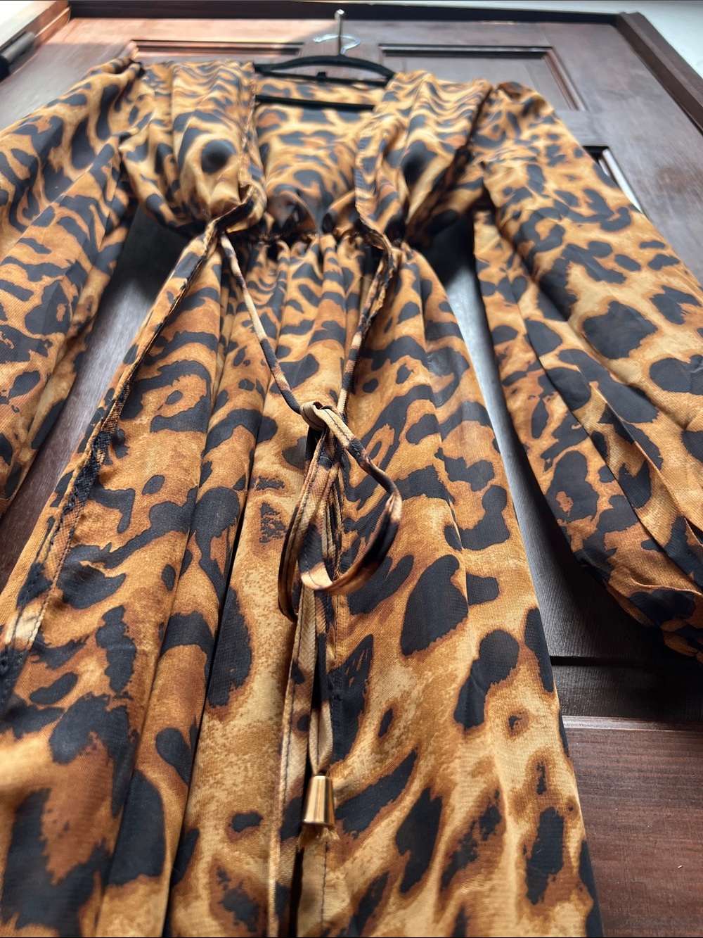 Leopard Print Long Sheer Robe - Picture 13 of 15